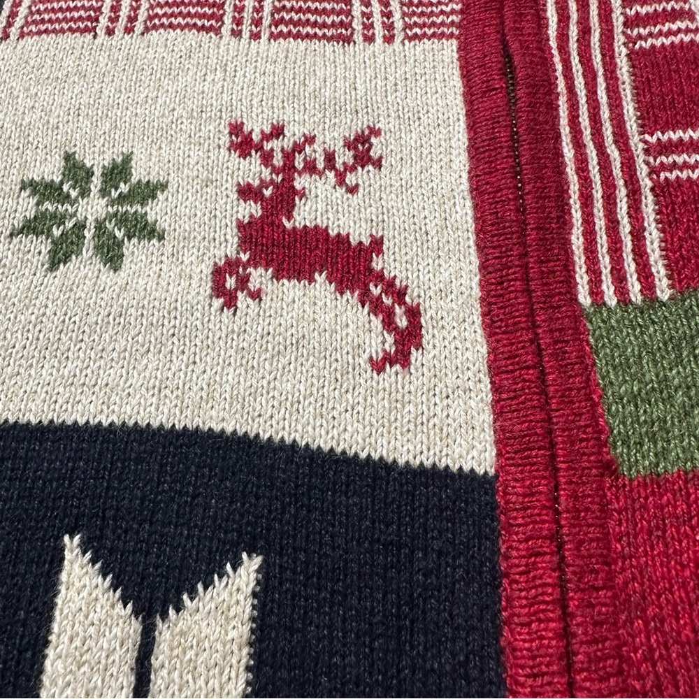 christopher & banks Holiday Sweater Full Zip Up Christmas Winter Women’s XL - Picture 4 of 9